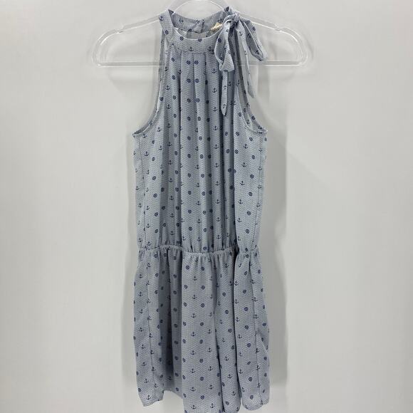 MAISON JULES Bicycle Print Sleeveless High Neck Romper Womens Size S Summer - Picture 1 of 10